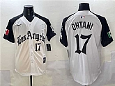 Men's Los Angeles Dodgers #17 Shohei Ohtani White Black Mexico 2025 LA Gothic Style With Fernando Patch Vapor Premier Limited Stitched Jersey,baseball caps,new era cap wholesale,wholesale hats